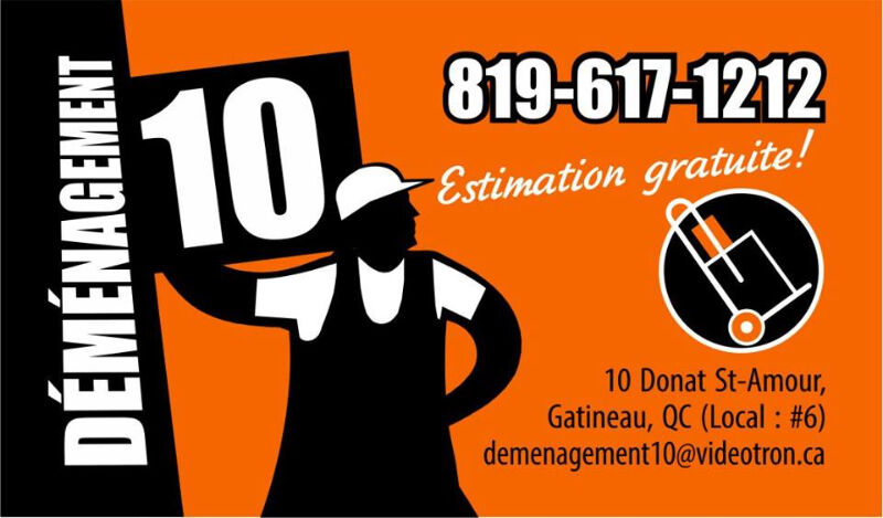 Déménagement 10 | 10 Rue Donat-Saint-Amour, Gatineau, QC J8M 1B6, Canada | Phone: (819) 617-1212