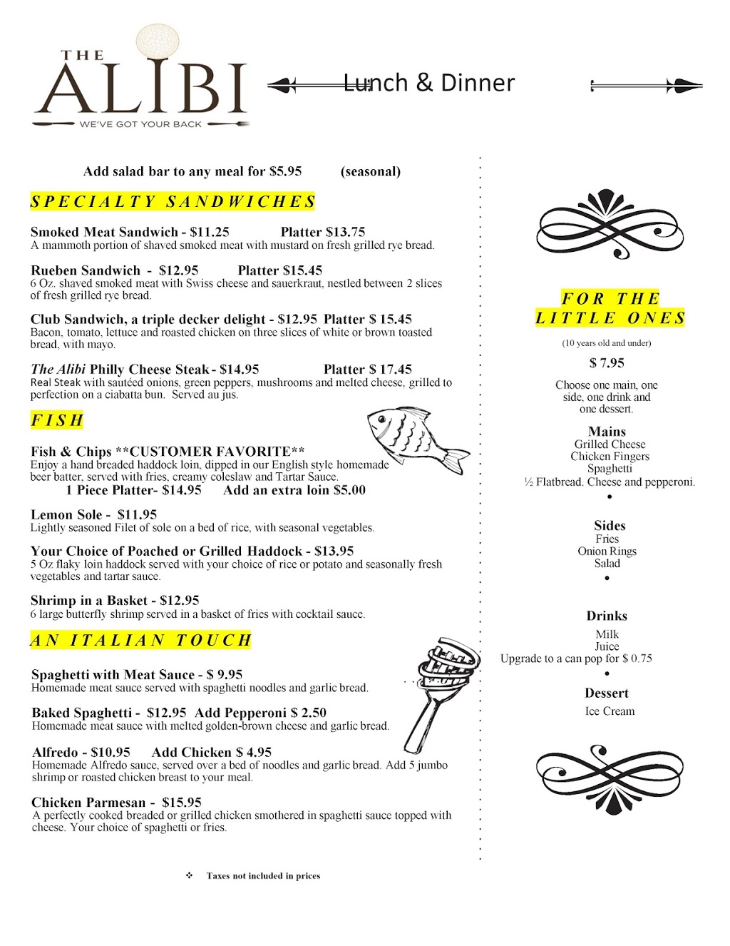 The Alibi Restaurant | 10912 Golf Club Rd, Iroquois, ON K0E 1K0, Canada | Phone: (613) 652-4343