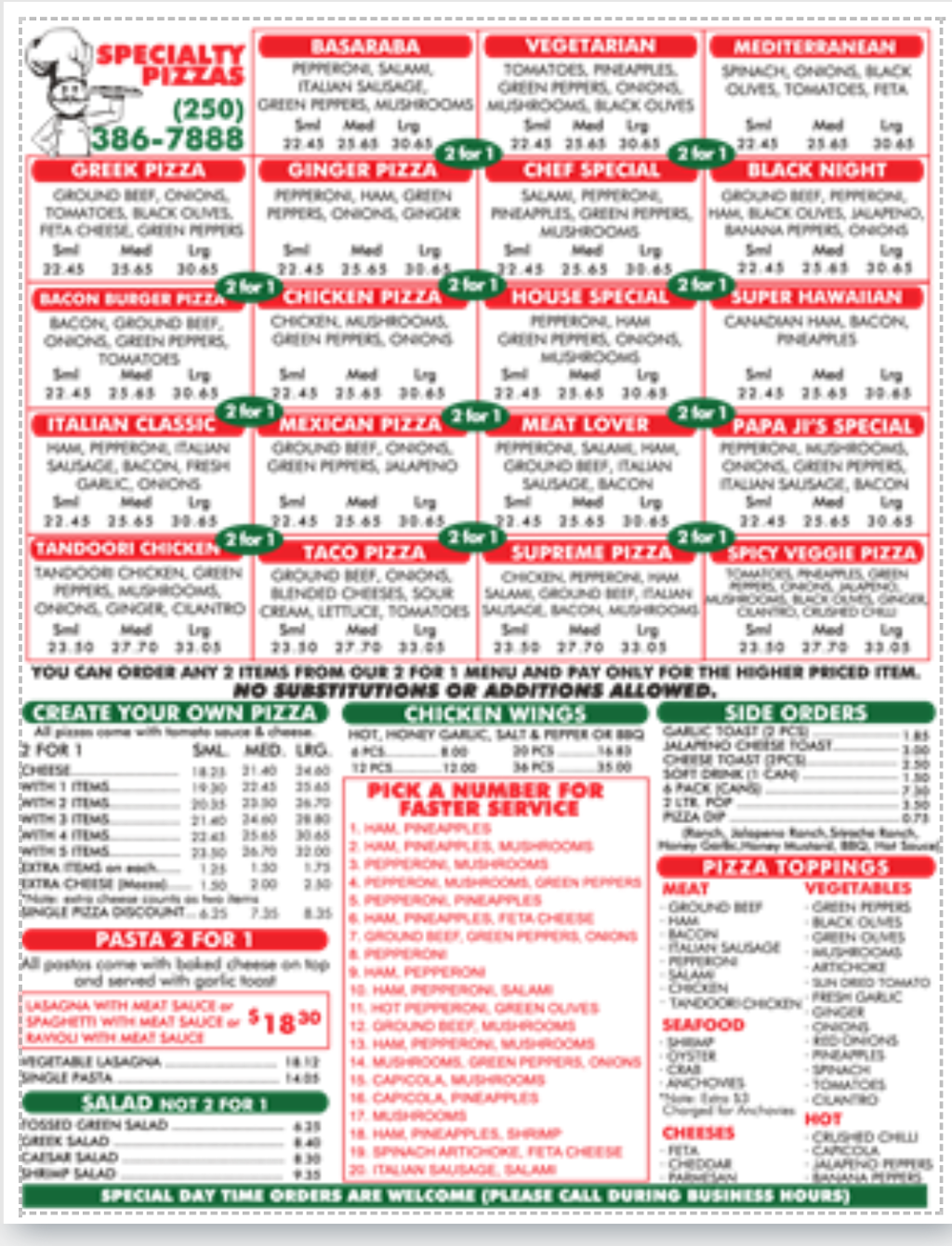 Papa Jis Pizza | 939 Esquimalt Rd B, Victoria, BC V9A 3M7, Canada | Phone: (250) 386-7888