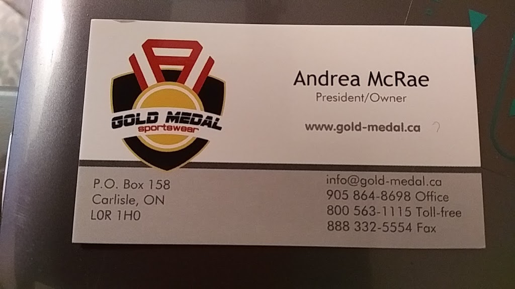 Gold Medal Sportswear Inc. | 1462 Centre Rd #158, Carlisle, ON L0R 1H0, Canada | Phone: (905) 864-8698