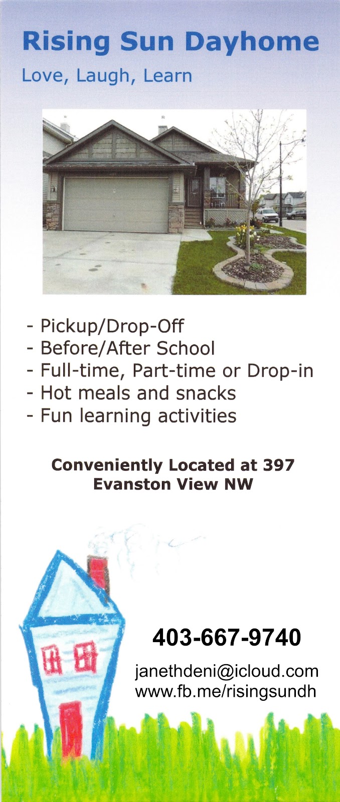 Rising Sun Dayhome | 397 Evanston View NW, Calgary, AB T3P 1E8, Canada | Phone: (403) 667-9740