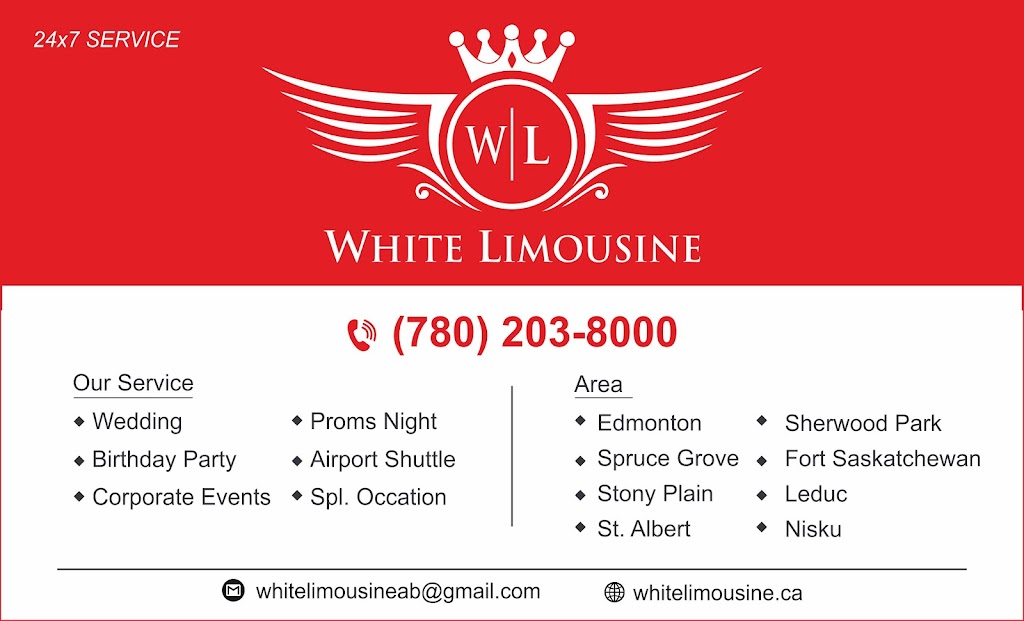 White Limousine | 35 Boulder Blvd, Stony Plain, AB T7Z 1V6, Canada | Phone: (780) 993-0307