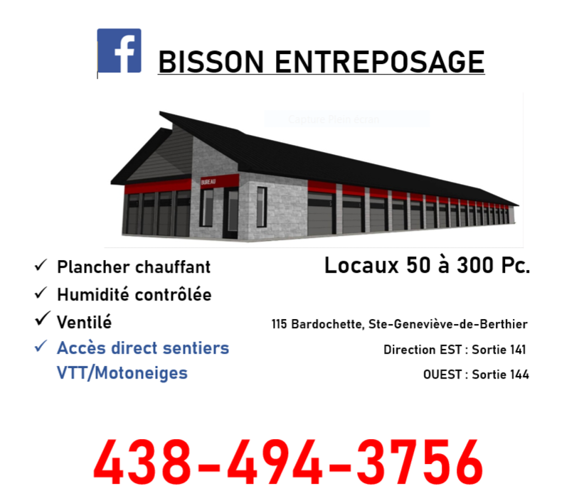 Bisson Entreposage Lanaudière | 115 Rang Bardochette, Berthierville, QC J0K 1A0, Canada | Phone: (438) 494-3756