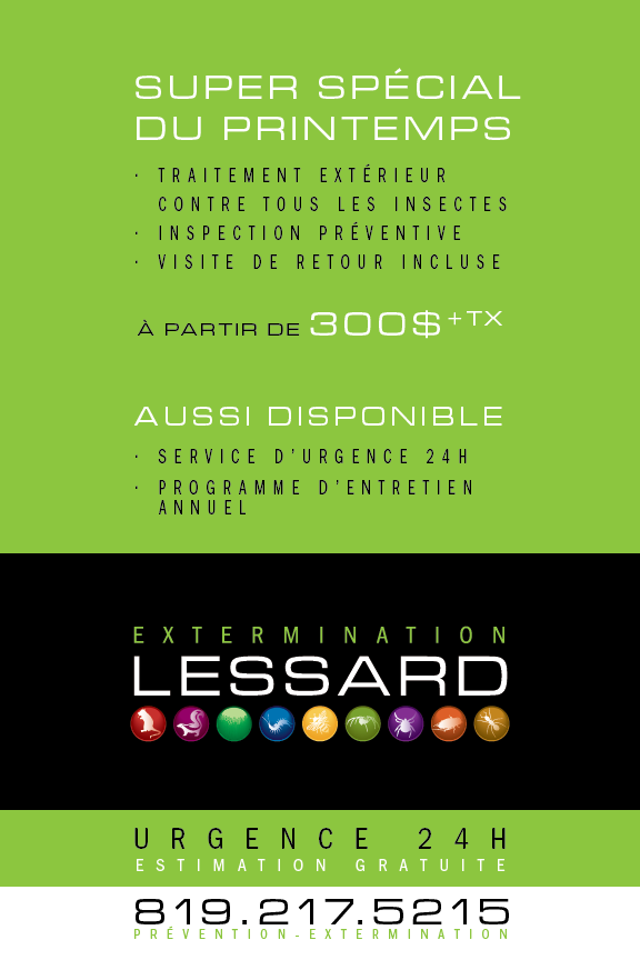 Extermination Lessard | 7040 Chemin Bazinet, Sainte-Agathe-des-Monts, QC J8C 3S6, Canada | Phone: (819) 217-5215