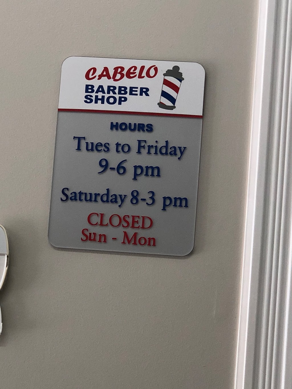 CABELO BARBER SHOP | 18 Concession St unit 102-2, Cambridge, ON N1R 2G5, Canada | Phone: (519) 624-1889