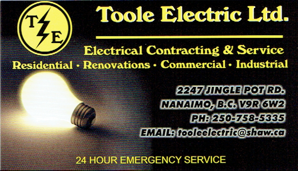Toole Electric Ltd | 2247 Jingle Pot Rd, Nanaimo, BC V9R 6W2, Canada | Phone: (250) 758-5335