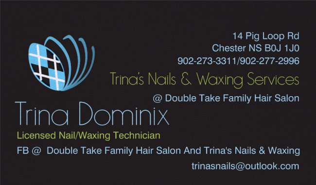 Trinas Nails & Waxing Services | 14 Pig Loop Rd, Chester, NS B0J 1J0, Canada | Phone: (902) 273-3311