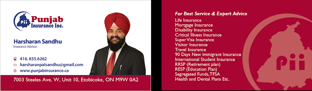 Harsharan Sandhu Insurance Advisor | 7003 Steeles Ave W, Etobicoke, ON M9W 0A2, Canada | Phone: (416) 835-6262