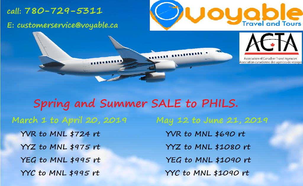 Voyable Travel and Tours Inc | 3456 91 St NW, Edmonton, AB T6E 5R1, Canada | Phone: (780) 729-5311