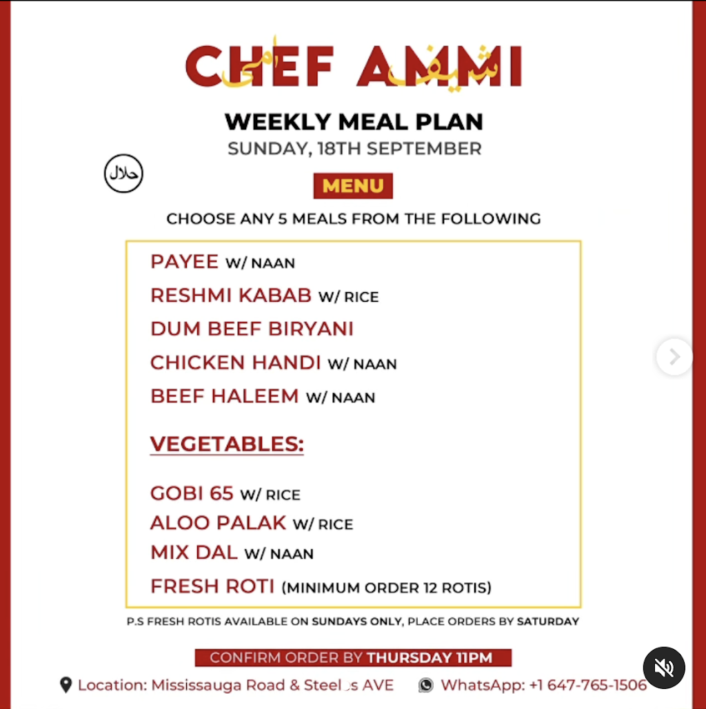 Chef Ammi | 33 Hubbell Rd, Brampton, ON L6Y 1P3, Canada | Phone: (289) 654-9311