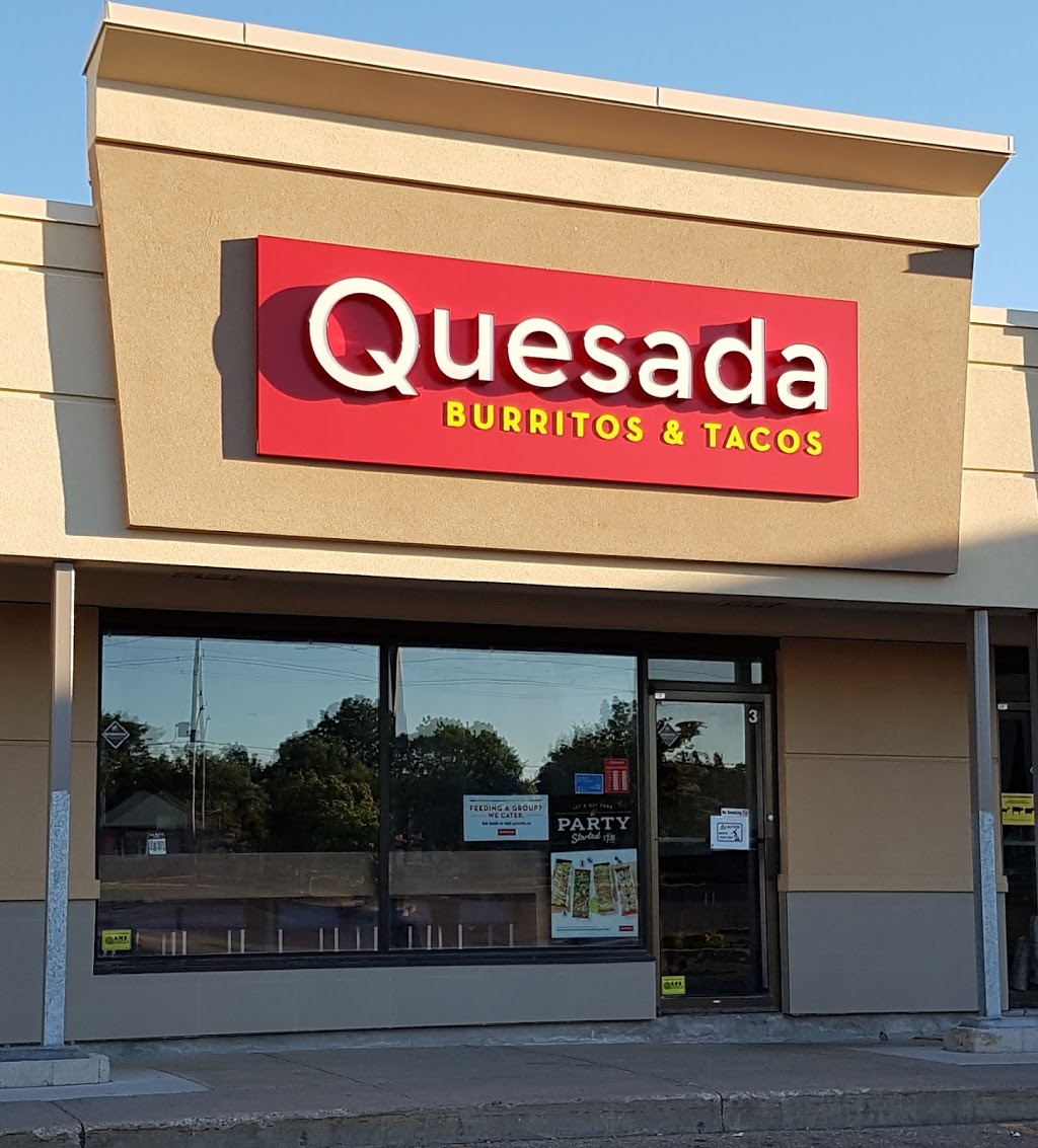 Quesada Burritos & Tacos | restaurant | 324 Highland Rd W #3, Kitchener, ON N2M 5G2, Canada | 5195799595 OR +1 519-579-9595