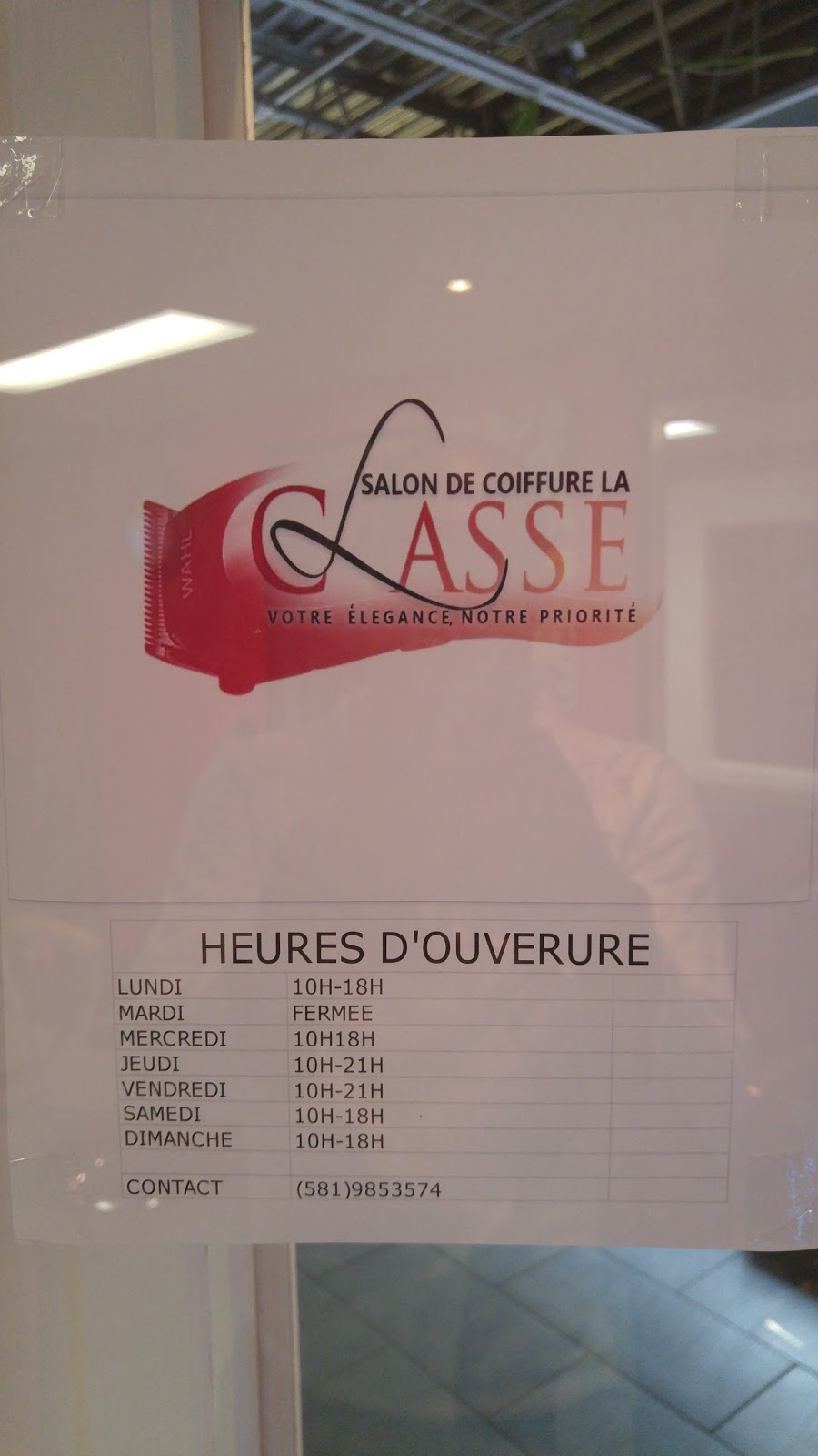Salon de coiffure (barbershop) la Classe | Centre commercial pyramide, 2360 Ch Ste-Foy, Québec, QC G1V 4H2, Canada | Phone: (581) 985-3574