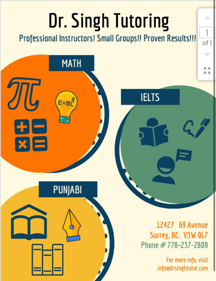 Dr Singh Tutor | 12427 69 Ave, Surrey, BC V3W 0L7, Canada | Phone: (778) 237-2809