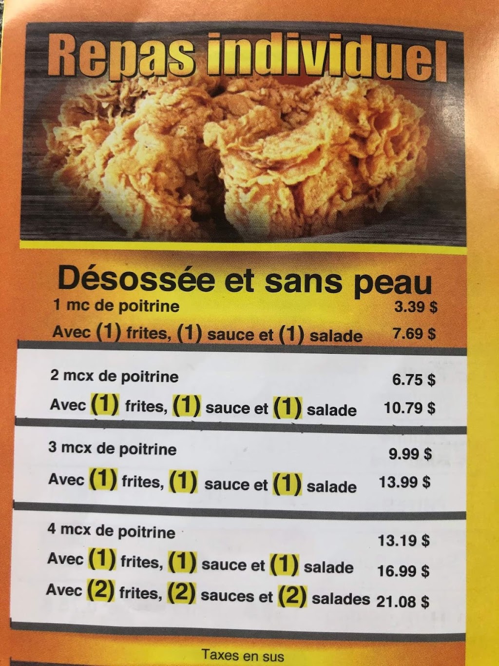 Poulet Frit Maniaque | 435 Mnt de la Source, Cantley, QC J8V 3B5, Canada | Phone: (819) 607-0578