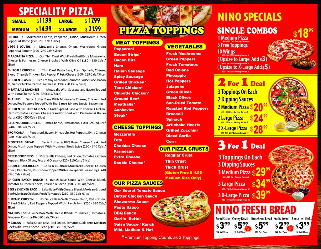 Nino Pizza Smithville | 176 Griffin St N, Smithville, ON L0R 2A0, Canada | Phone: (905) 957-6466