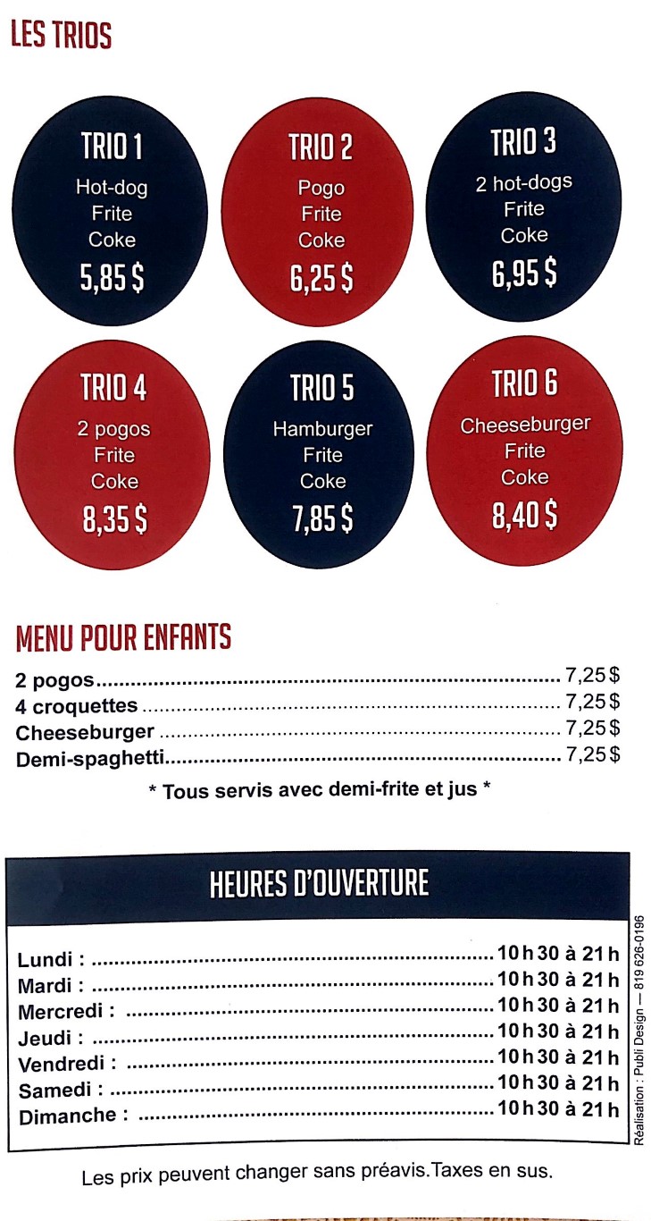 CASSE-CROÛTE MASKI | 95 Boul Est, Maskinongé, QC J0K 1N0, Canada | Phone: (819) 227-1227