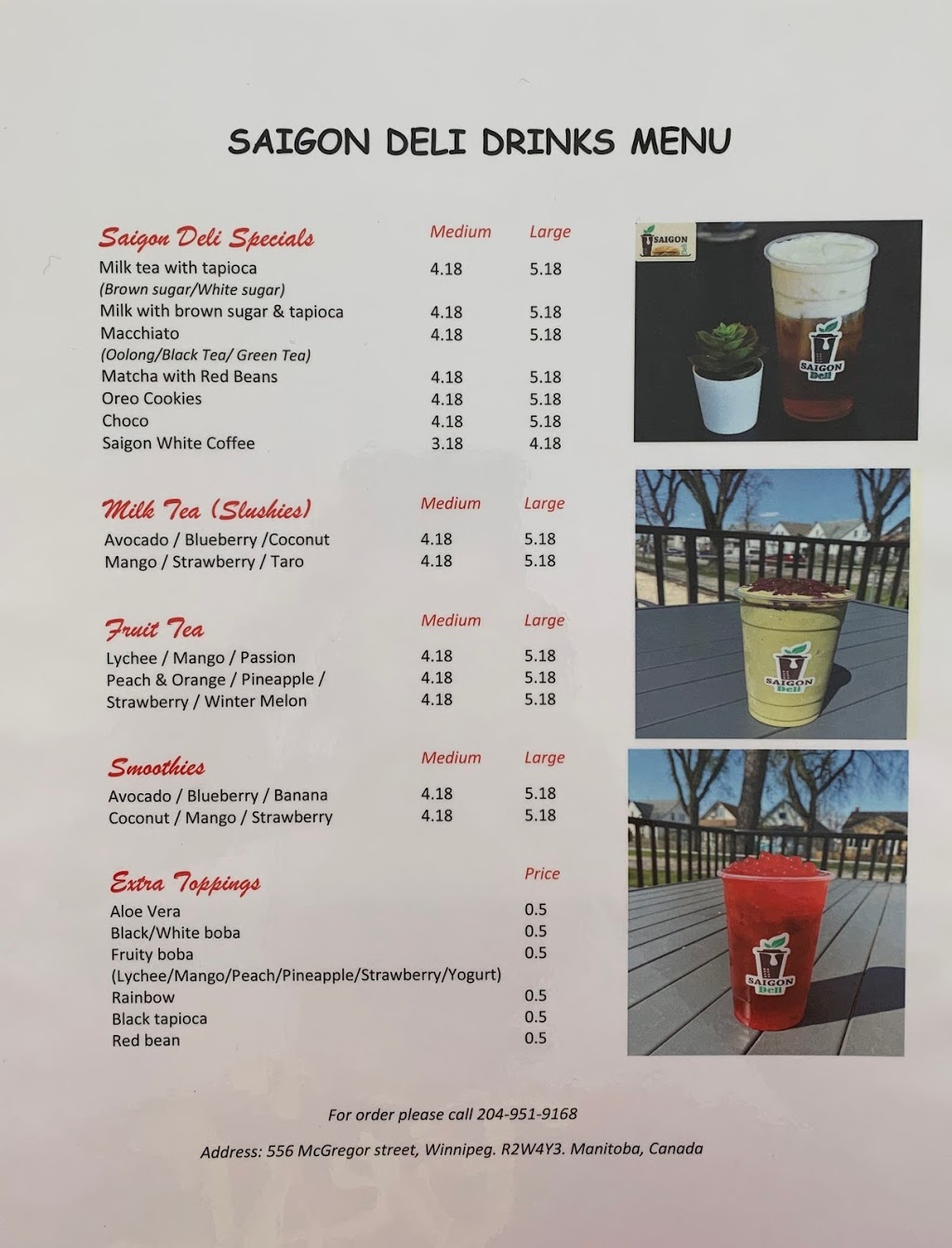 Saigon Deli | 556 McGregor St, Winnipeg, MB R2W 4Y3, Canada | Phone: (204) 951-9168