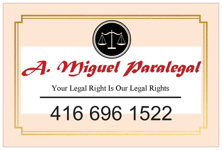 A. Miguel Paralegal | 61 Heintzman St, Toronto, ON M6P 5A2, Canada | Phone: (416) 696-1522