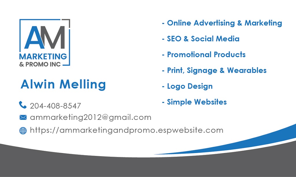 AM Marketing & Promo Inc | 29096 31E, Kleefeld, MB R0A 0V0, Canada | Phone: (204) 408-8547