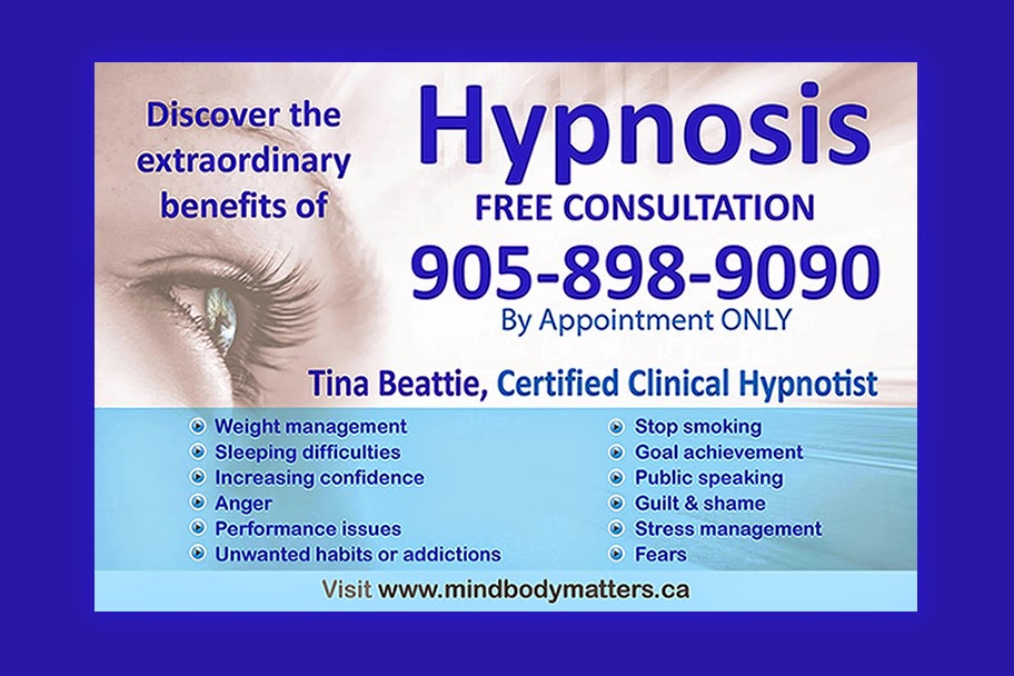 Mindbody Matters Hypnosis Centre | 22 Locust Hill Dr, Innisfil, ON L9S 1R8, Canada | Phone: (905) 898-9090