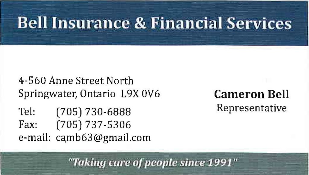 Bell Insurance & Financial Services | 4-560 Anne St N, Barrie, ON L9X 0V6, Canada | Phone: (705) 730-6888