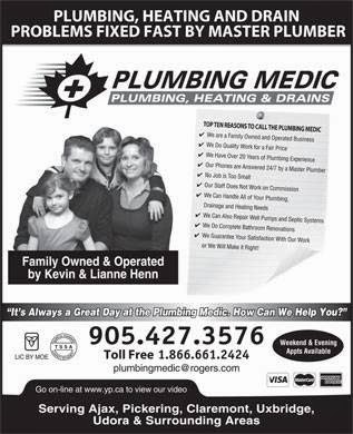 Plumbing Medic | 85 Commerce Rd, Orillia, ON L3V 6H3, Canada | Phone: (705) 328-3888