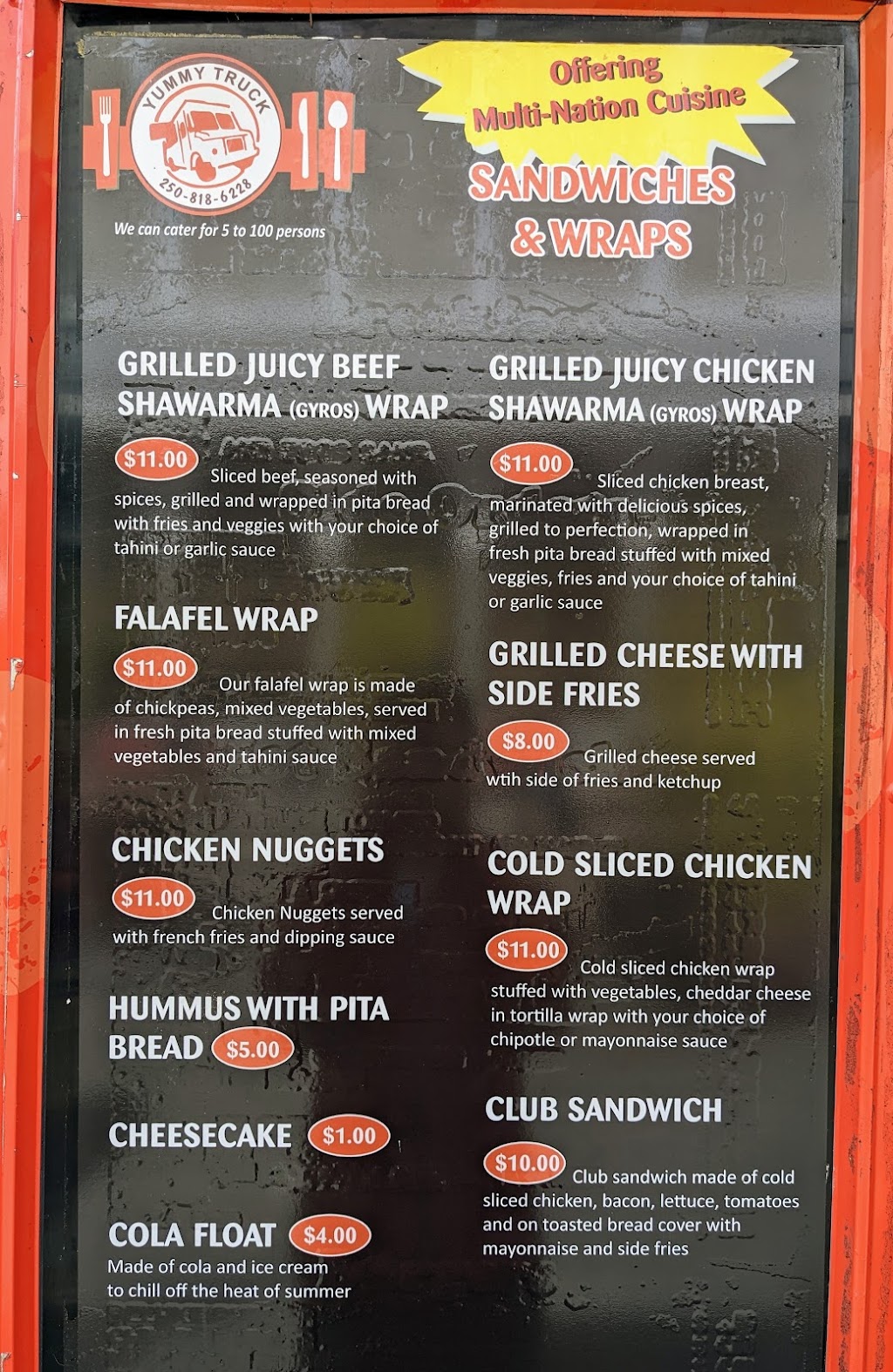 Yummy Truck: Mediterranean and East African Cuisine | 675 Belleville St, Victoria, BC V8W 1A1, Canada | Phone: (250) 818-6228