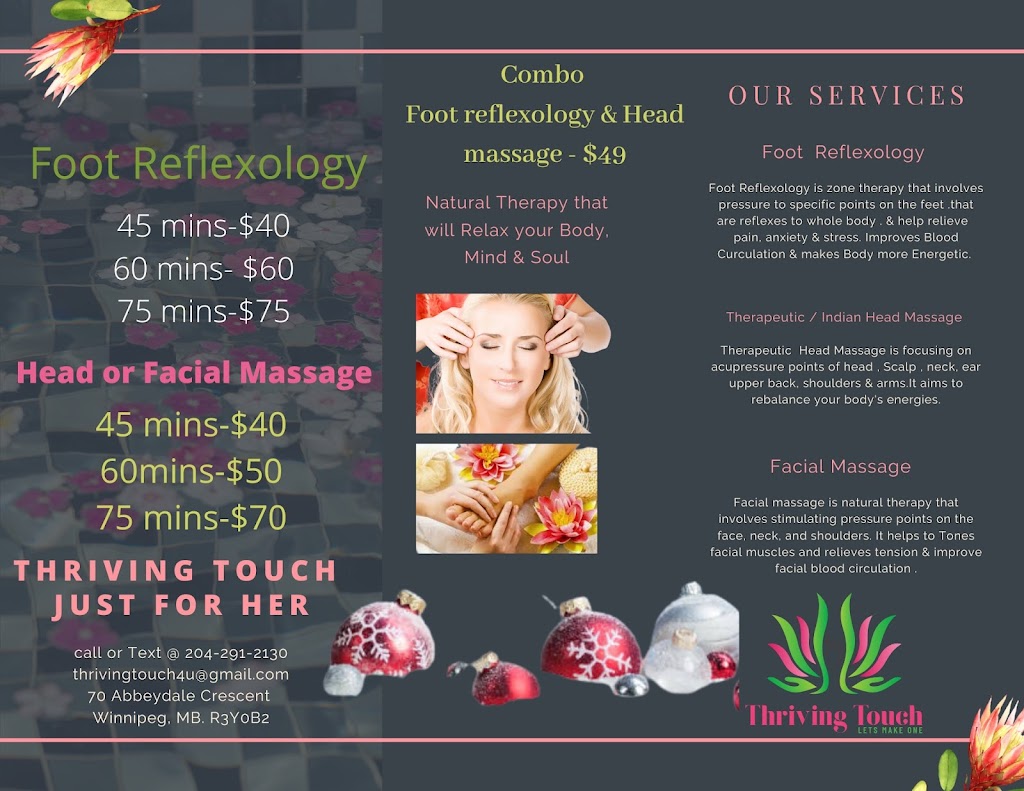 ThrivingTouch 4 Reflexology | 70 Abbeydale Crescent, Winnipeg, MB R3Y 0B2, Canada | Phone: (204) 291-2130