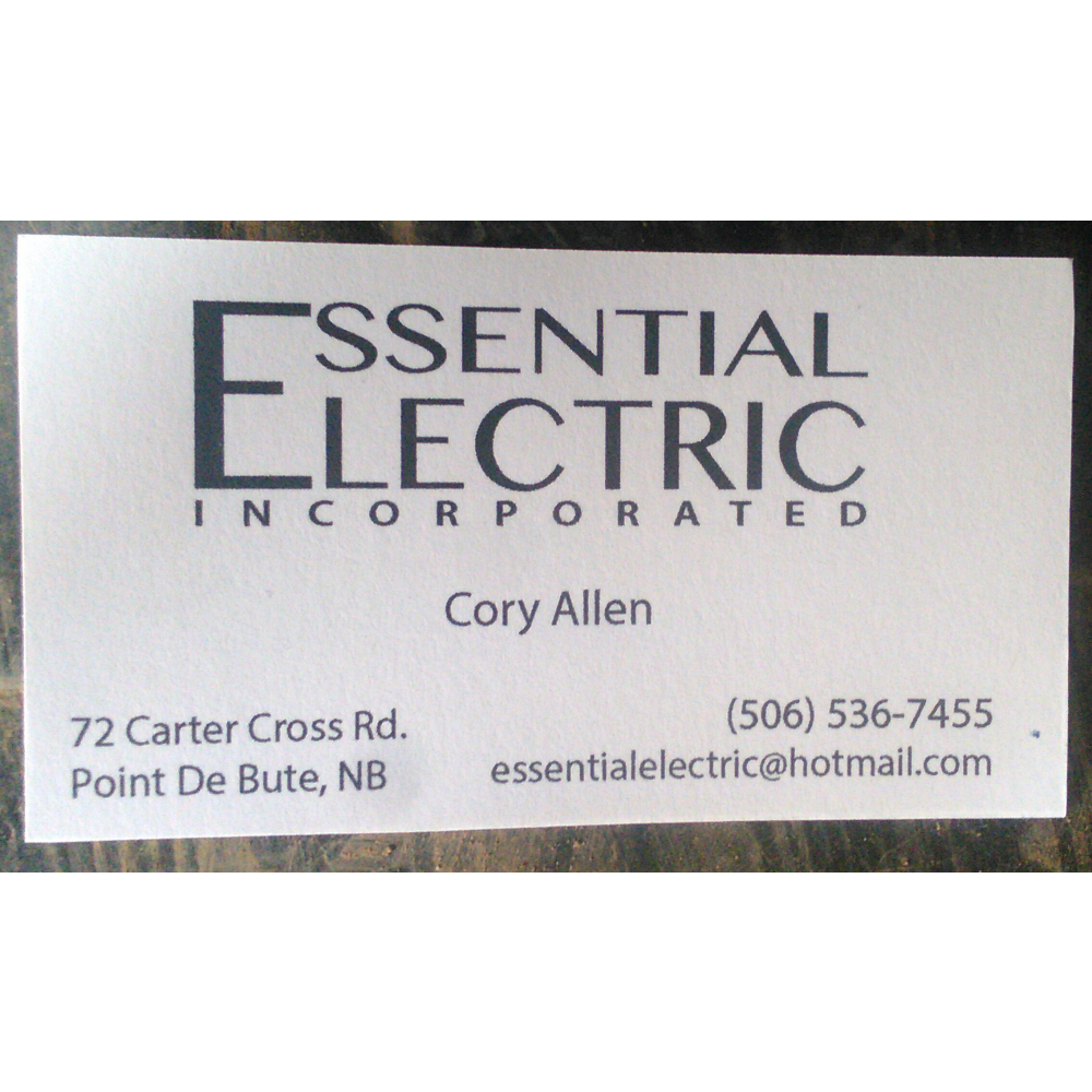 ESSENTIAL ELECTRIC INC. | 72 Carter Cross Rd, Point de Bute, NB E4L 2S7, Canada | Phone: (506) 536-7455