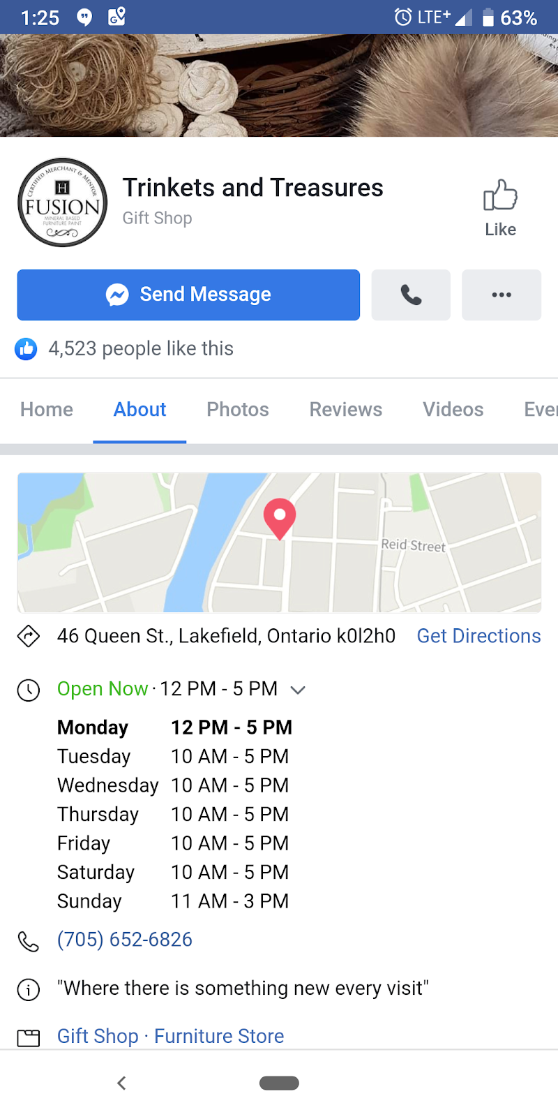 Trinkets and Treasures | 44 Queen St, Lakefield, ON K0L 2H0, Canada | Phone: (705) 652-6826
