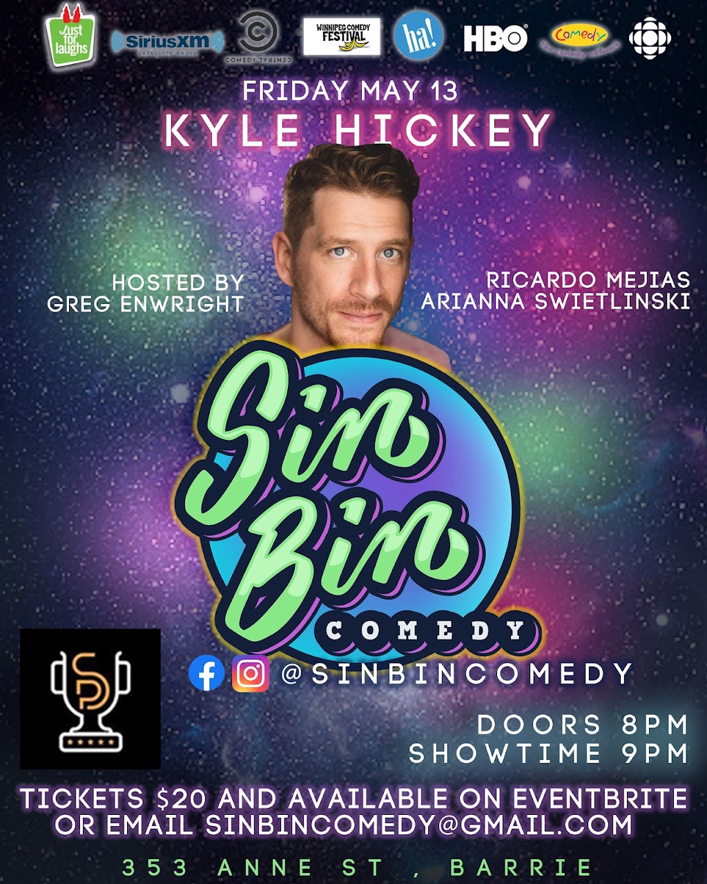 Sin Bin Comedy | 19 Vipond Way, Bradford, ON L3Z 0G8, Canada | Phone: (905) 960-2965