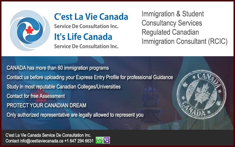 Cest La Vie Canada Service De Consultation Inc. | 1965 Britannia Rd W Unit 208, Mississauga, ON L5M 4Y4, Canada | Phone: (647) 794-7370