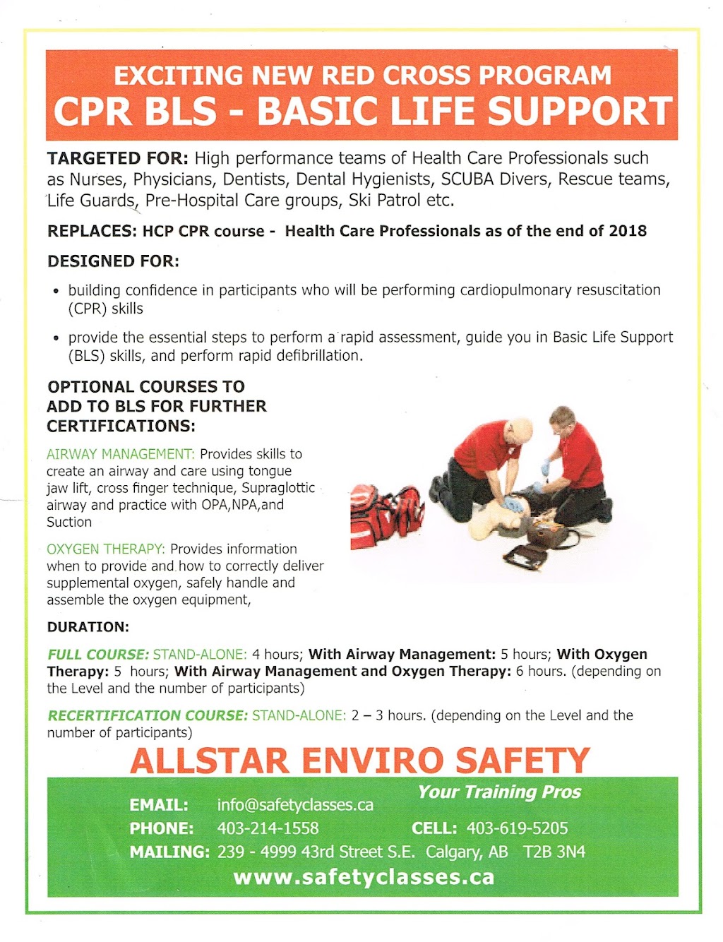 Calgary First Aid Training Certified | 139 Oakside Rd SW Suite 2C, Calgary, AB T2V 4H7, Canada | Phone: (403) 214-1558
