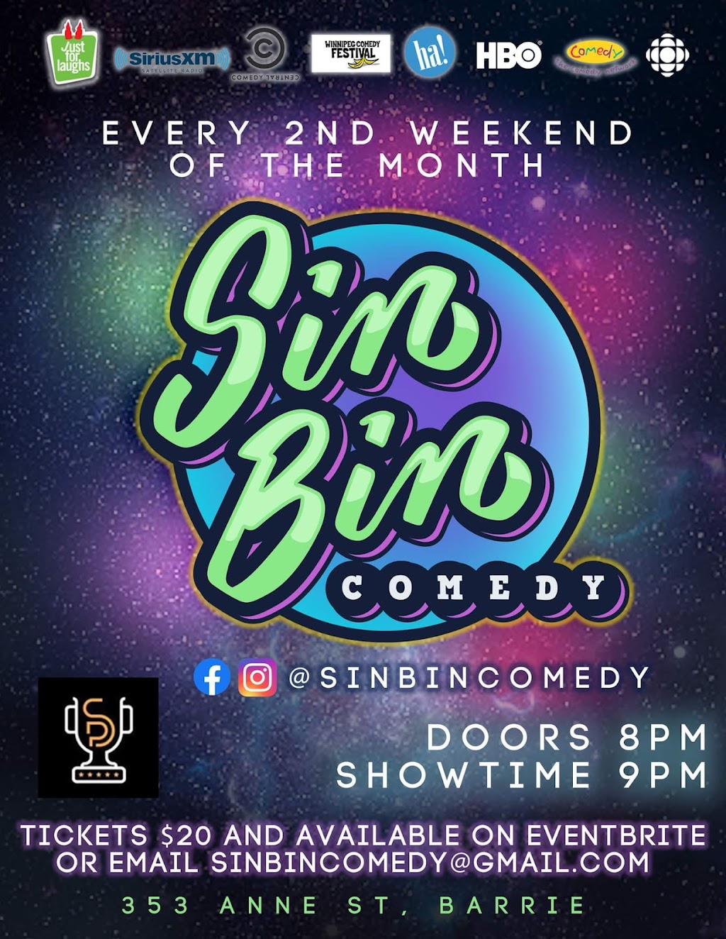 Sin Bin Comedy | 19 Vipond Way, Bradford, ON L3Z 0G8, Canada | Phone: (905) 960-2965