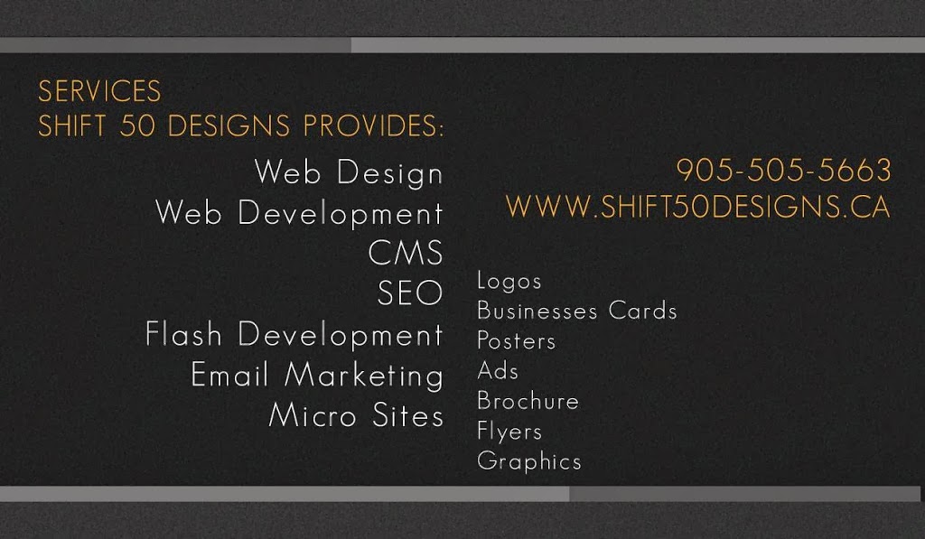 Shift 50 Designs | 18731 ON-48, Mount Albert, ON L0G 1M0, Canada | Phone: (905) 505-5663