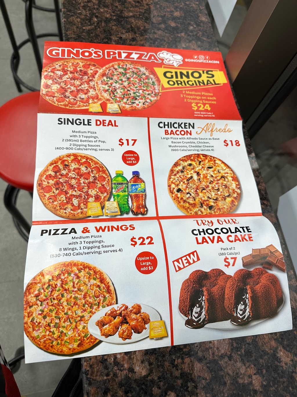 Ginos Pizza | 5025 Heatherleigh Ave Unit 4, Mississauga, ON L5V 2Y7, Canada | Phone: (905) 502-0111