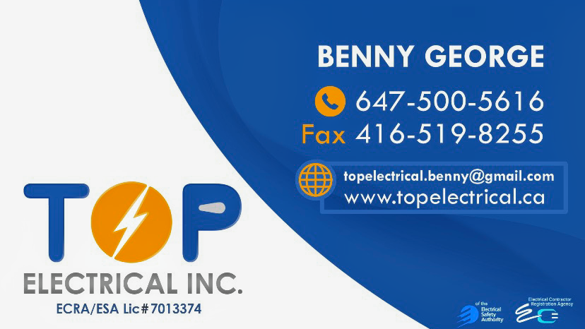 Top Electrical Inc. | 474 Phillip Murray Ave, Oshawa, ON L1J 1H5, Canada | Phone: (647) 500-5616
