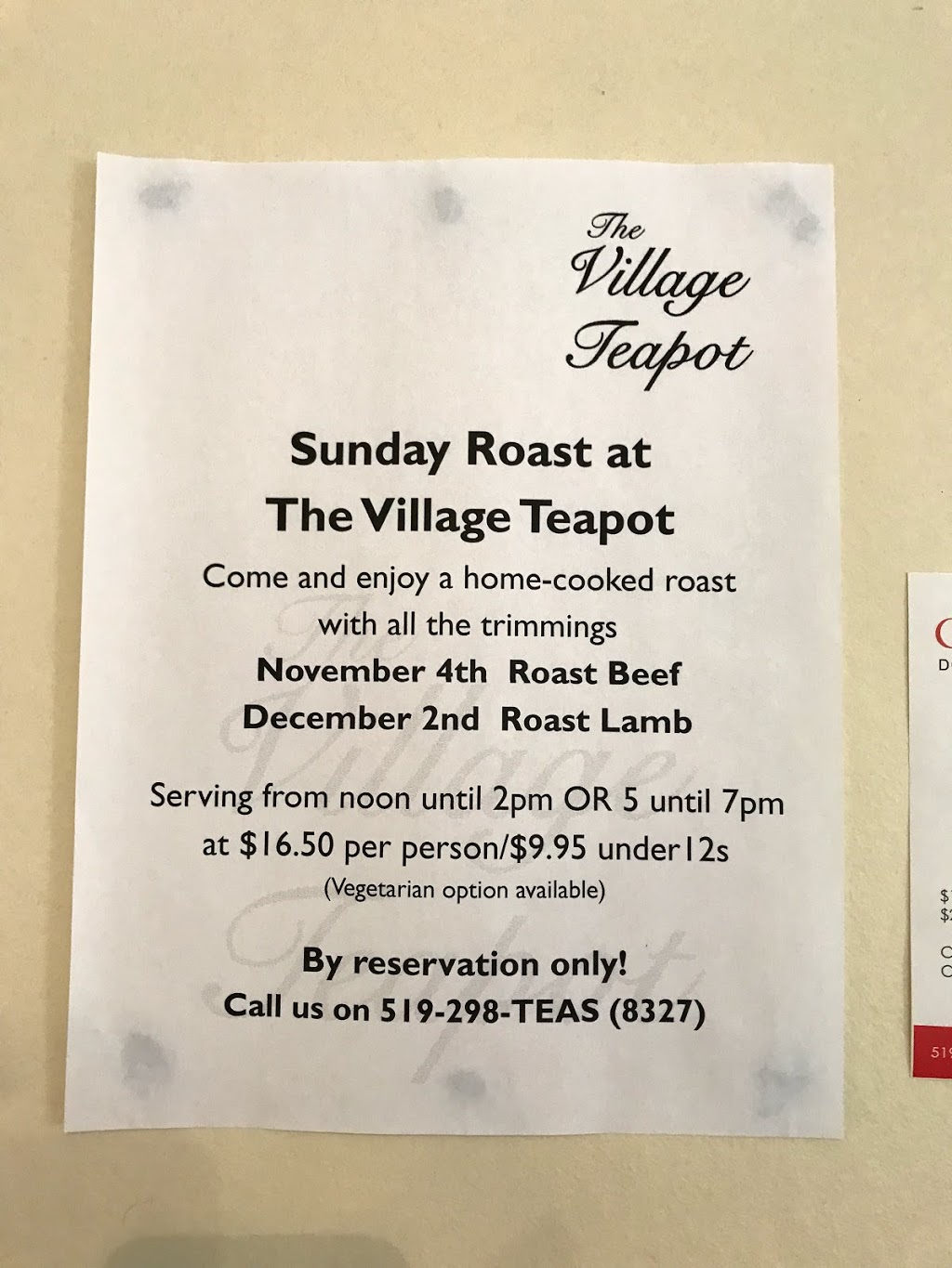 The Village Teapot | 13257 Ilderton Rd, Ilderton, ON N0M 2A0, Canada | Phone: (519) 298-8327