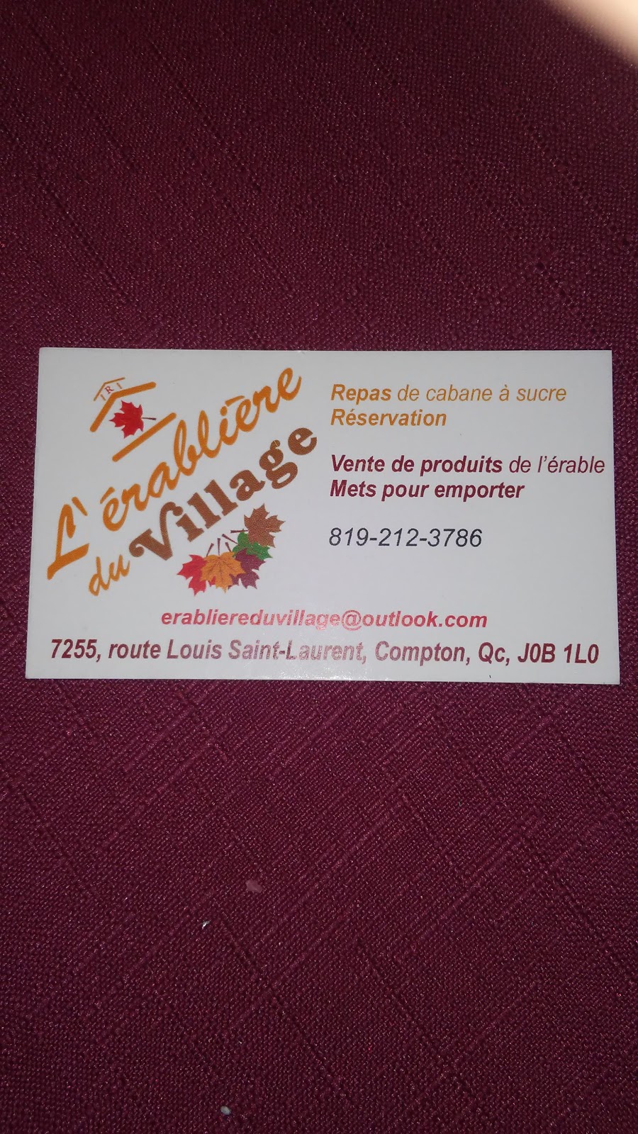 Lerabliere Du Village | 7255 Route Louis-S.-Saint-Laurent, Compton, QC J0B 1L0, Canada | Phone: (819) 212-3786