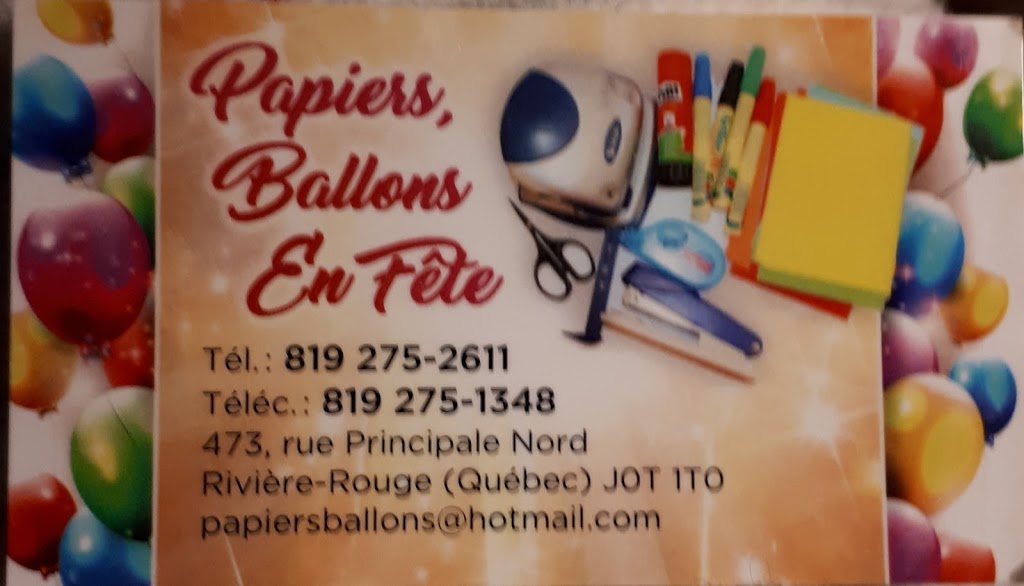 Papiers, Ballons En Fête | 473 Rue LAnnonciation N, Rivière-Rouge, QC J0T 1T0, Canada | Phone: (819) 275-2611