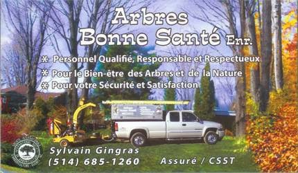 Arbres Bonne Santé enr. | 4984 Rue Olympia, Pierrefonds, QC H8Y 1Y8, Canada | Phone: (514) 685-1260