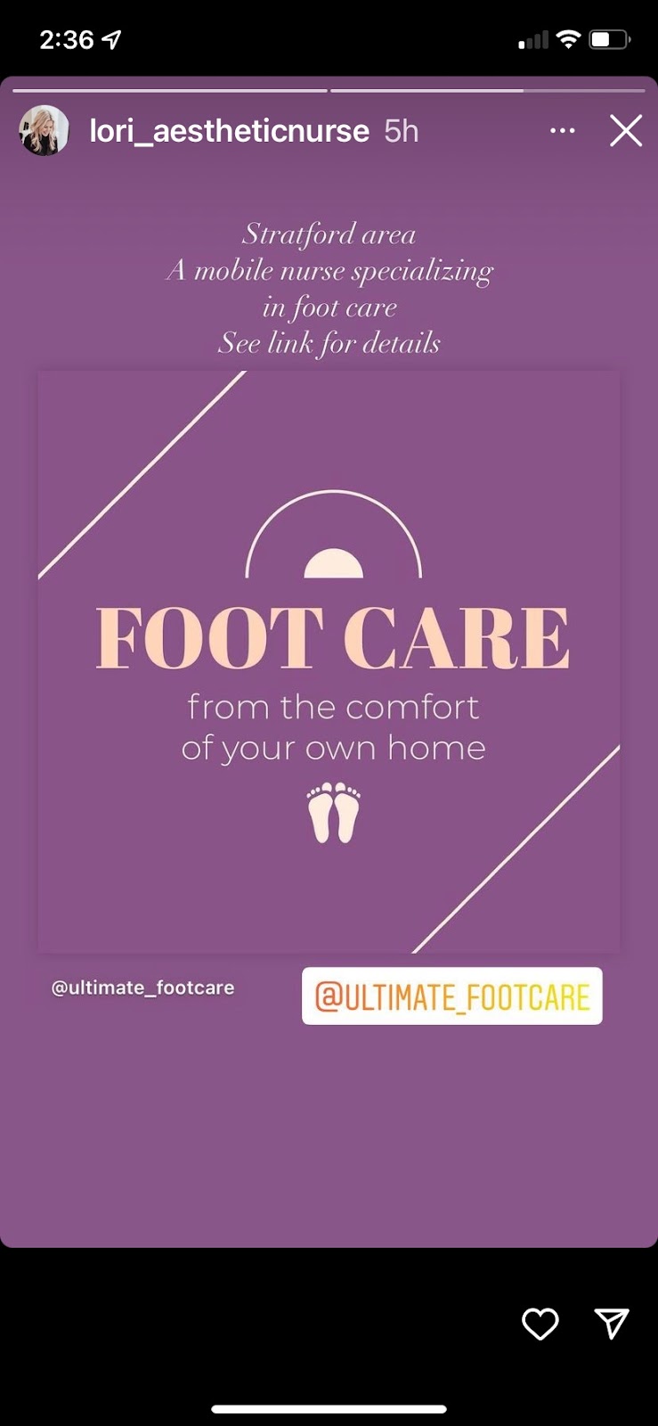 Ultimate Foot Care | 4102 Line 16, St. Marys, ON N4X 1C9, Canada | Phone: (226) 921-0692