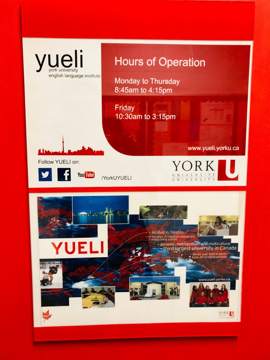 York University English Language Institute Yueli 035 Founders