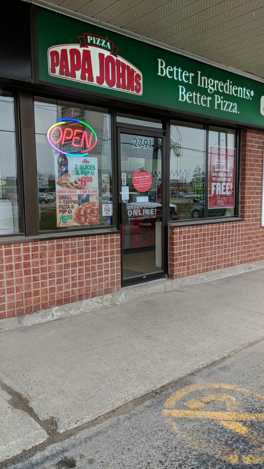 Papa Johns Pizza | Parking lot, 2791 Princess St, Kingston, ON K7P 2X1, Canada | Phone: (613) 389-9915