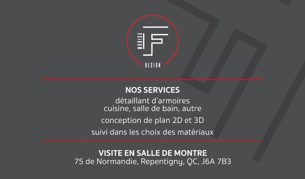 Monica F Design - Armoire de cuisine | 75 Rue de Normandie, Repentigny, QC J6A 7B3, Canada | Phone: (438) 888-5887