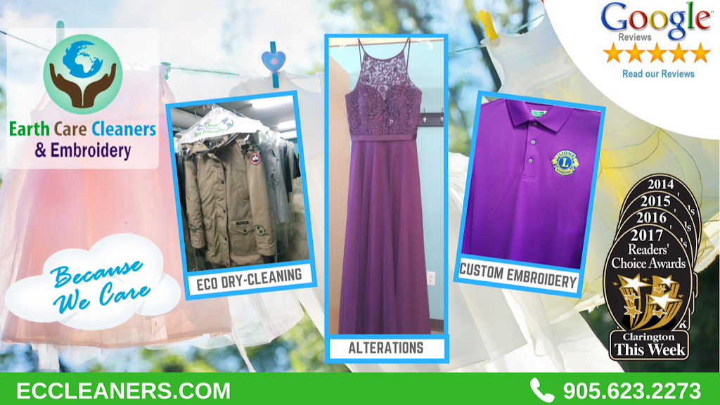 Earth Care Cleaners & Embroidery | 109 King Street West Lower Level, Bowmanville, ON L1C 3Z9, Canada | Phone: (905) 623-2273