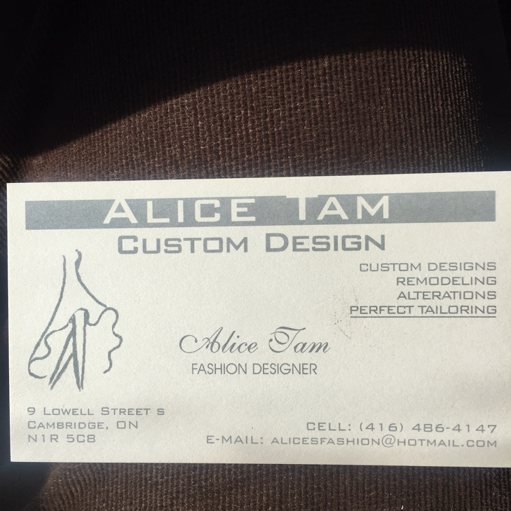 Alice Tam Custom Design & wedding dresses fitting | 9 Lowell St S, Cambridge, ON N1R 5C8, Canada | Phone: (416) 486-4147