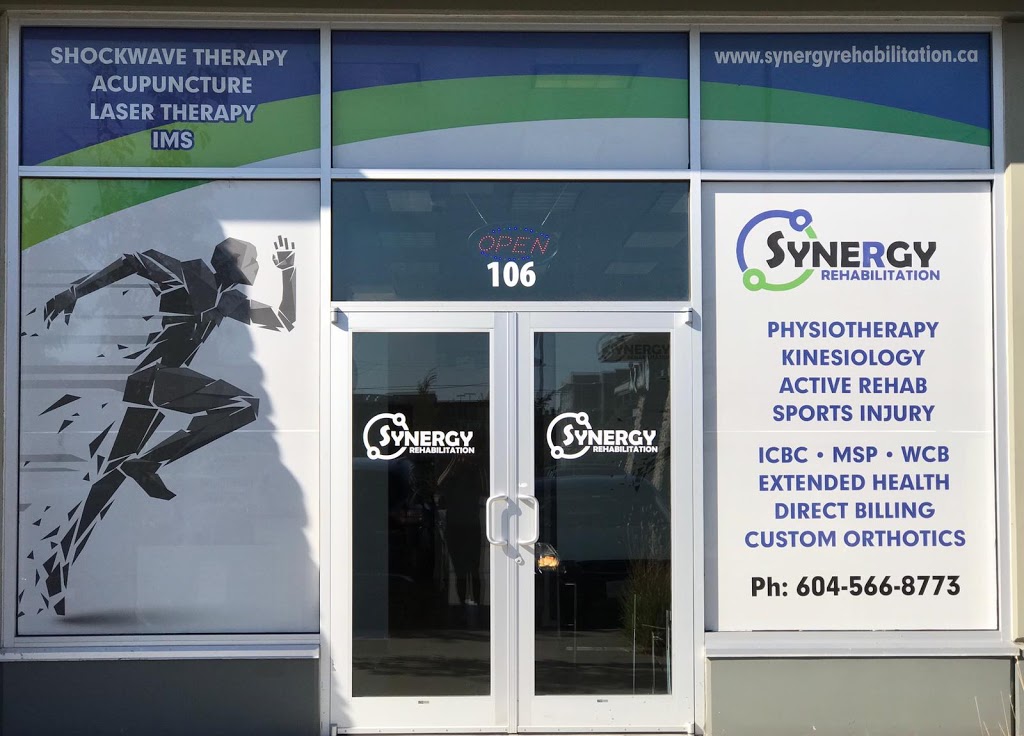 Synergy Rehab Surrey Sullivan Physiotherapy & Sports Injury Clin | 15325 56 Ave #106, Surrey, BC V3S 0X9, Canada | Phone: (604) 566-8773