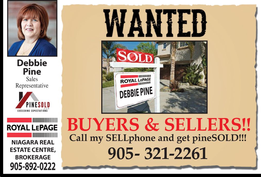Debbie “pineSOLD” Pine, Sales Representative, Royal Lepage NRC R | 1815 Merrittville Hwy unit 1, Fonthill, ON L0S 1E0, Canada | Phone: (905) 321-2261
