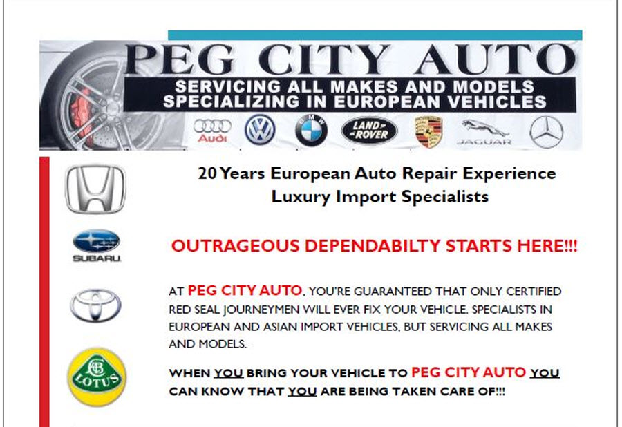 Peg City Auto Center | 90 MacDonald Ave, Winnipeg, MB R3B 0J2, Canada | Phone: (204) 990-5988